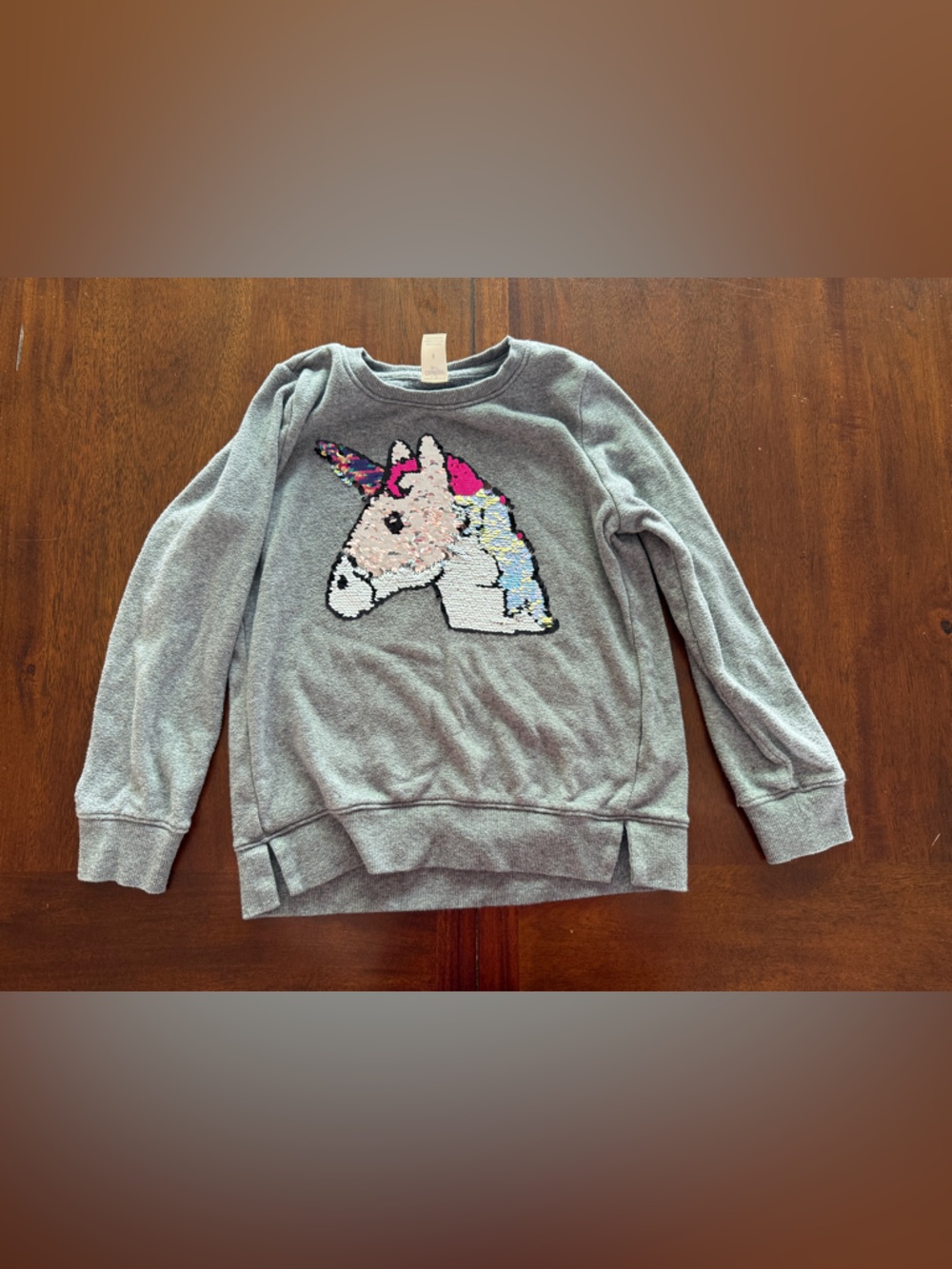 OshKosh B'gosh Heather Gray Sweatshirt with Sequin Accent